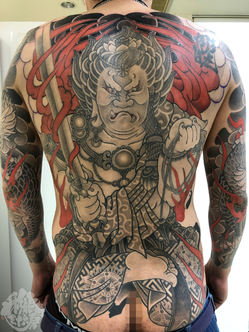 バックピース 不動明王 彩躯術三十六房 Chamber36tattoostudio