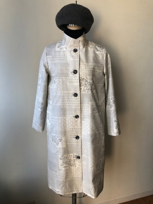 着物リメイク・白大島紬のコート : harico couture