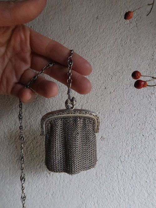 シルバー・メッシュの小銭入れ : 満月アンティーク