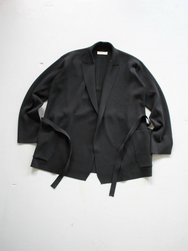 unfil　high twist cotton milanoribbed-knit jacket / black_b0139281_14131099.jpg