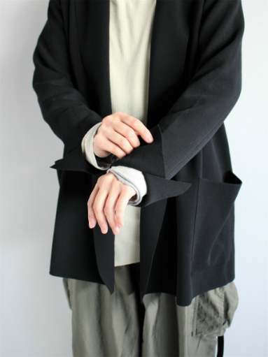 unfil　high twist cotton milanoribbed-knit jacket / black_b0139281_14132031.jpg