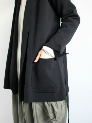 unfil　high twist cotton milanoribbed-knit jacket / black_b0139281_14132960.jpg