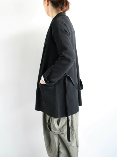 unfil　high twist cotton milanoribbed-knit jacket / black_b0139281_14133485.jpg