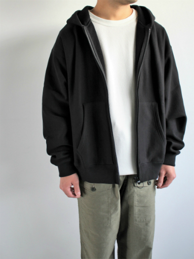 unfil　cotton-terry zip up hoodie / black_b0139281_13362116.jpg