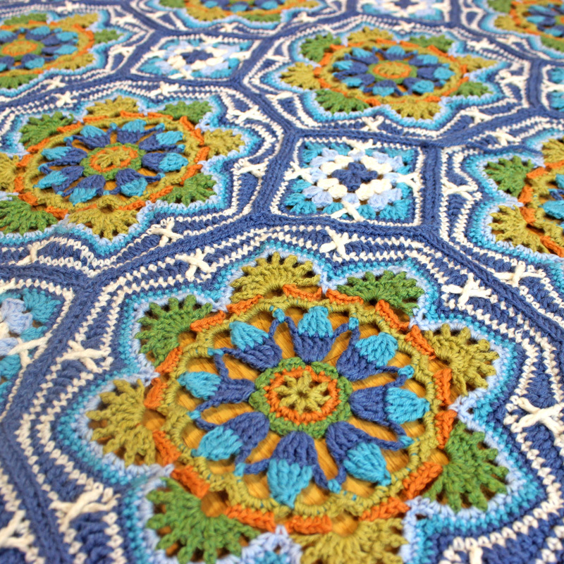 ペルシアンタイルブランケット : mediterranean tiles croshet ペルシアンタイルブランケット : mediterranean tiles croshet