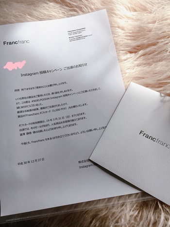 FrancFrancのキャンペーン当選&お買いもの♪_e0237680_10550845.jpg