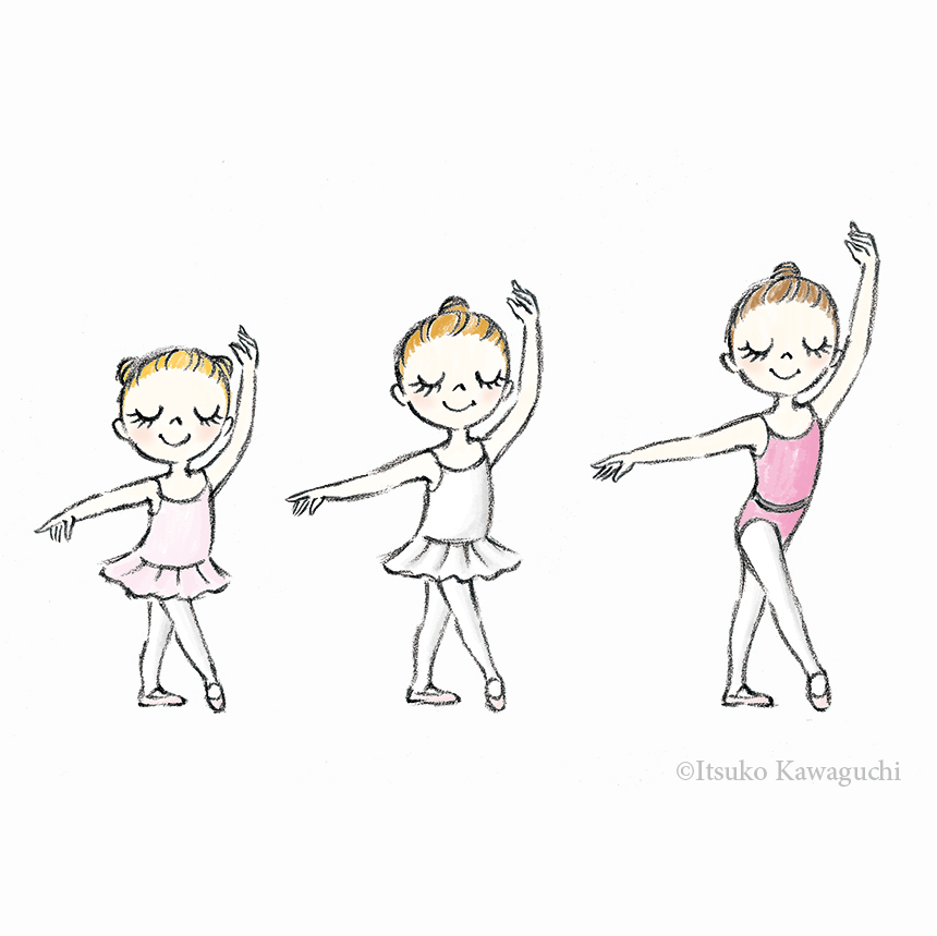 バレエイラストロゴ 絵を描くきもち イツコルベイユ