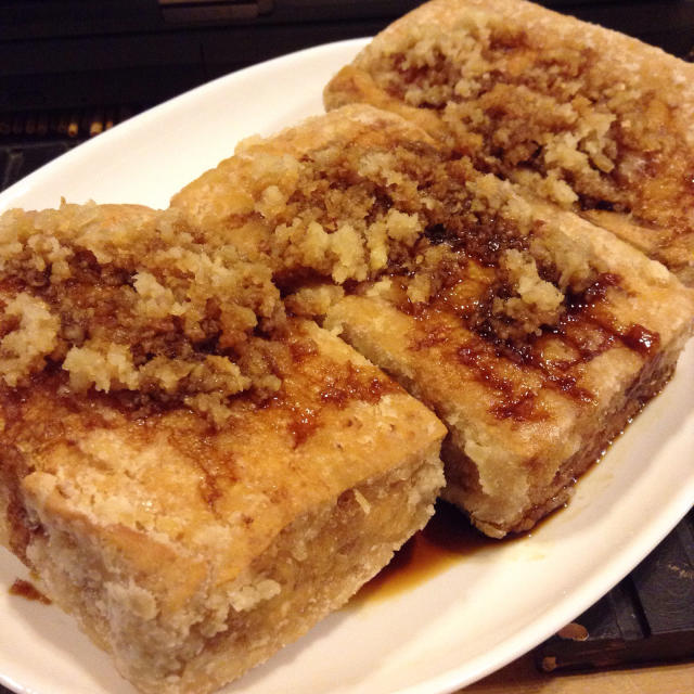 厚揚げは片栗粉をまぶして揚げるとカリカリ 線路マニアでアコースティックなギタリスト竹内いちろ 三重 四日市 厚揚げは片栗粉をまぶして揚げるとカリカリ 線路マニアでアコースティックなギタリスト竹内いちろ 三重 四日市