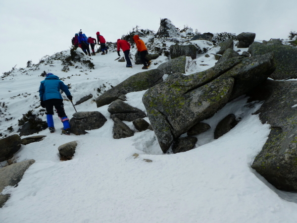 西穂高丸山 (2,452M)   雪山歩行技術講習会　　山頂 編_d0170615_22333294.jpg