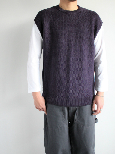 unfil　french linen honeycomb-knit vest / dark purple_b0139281_12423831.jpg
