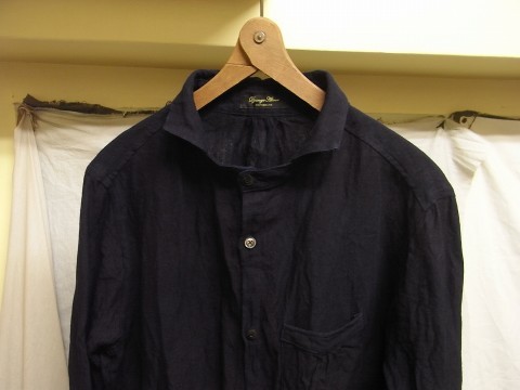 classic frenchwork indigoheavylinen shirt_f0049745_10515715.jpg