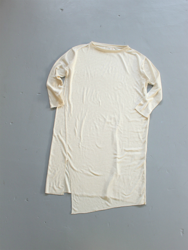 unfil raw silk ribbed-jersey long-sleeve T-shirt dress / natural _b0139281_1648395.jpg