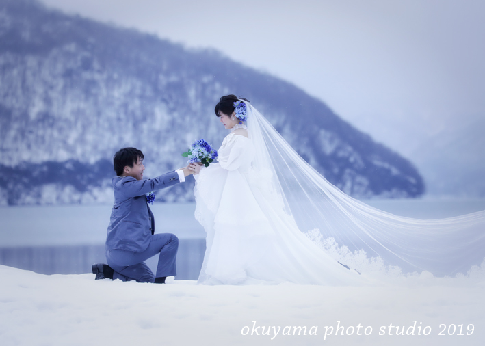 真冬の奥入瀬フォトウェディング 写真のオクヤマ フォトギャラリー