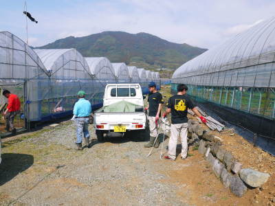 熊本ぶどう 社方園 ぶどうの果樹の目覚め!ハウスの内張りと熊本農業高校からの農業実習(2019)前編_a0254656_18135861.jpg