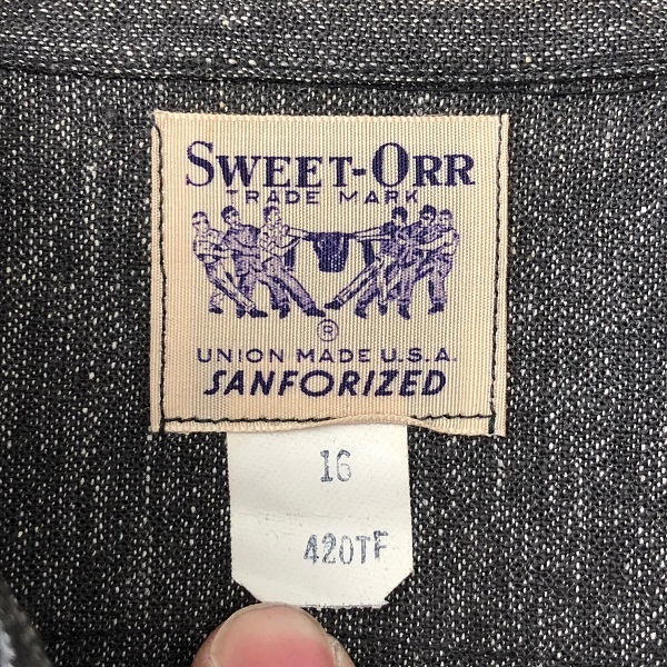 Dead Stock 1950's SWEET-ORR Black Chambray Shirt : TideMark