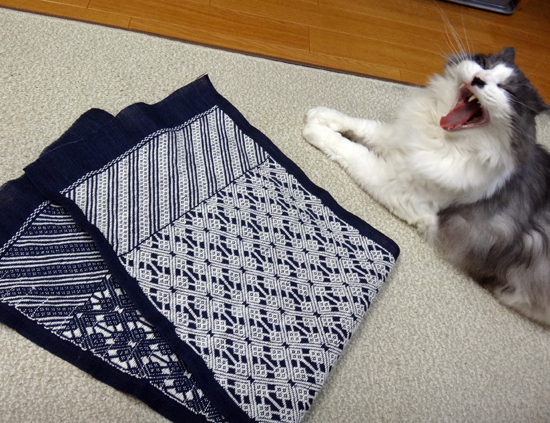こぎん刺しと猫と♪ 馬のクツワで大物に挑戦3 完成(^^)_a0136293_15022630.jpg