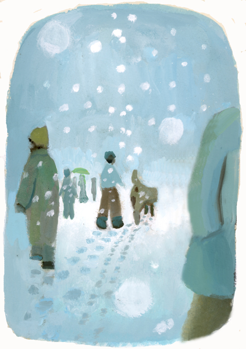 one scene　雪の町をゆく_b0194880_16055050.jpg