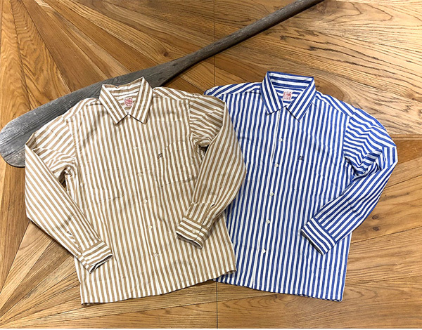 DELIVERY】 STANDARD CALIFORNIA - Stripe Open Collar Shirt