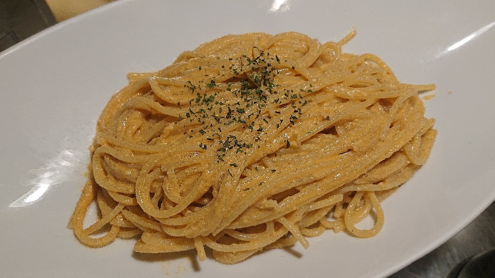 あん肝と生からすみのパスタ 遊食彩旬 乃 ｓａｎ