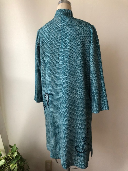 着物リメイク・絞りの羽織からワンピコート : harico couture 着物リメイク・絞りの羽織からワンピコート : harico couture