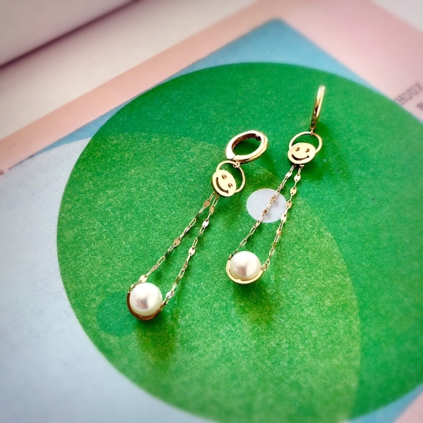 『 ゴルフの女神 ; Earrings - K18 + AKOYA Pearl 』_f0085225_16080076.jpg