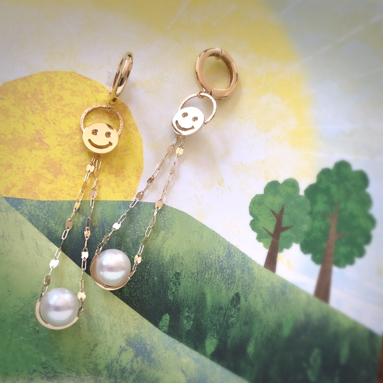 『 ゴルフの女神 ; Earrings - K18 + AKOYA Pearl 』_f0085225_16083278.jpg