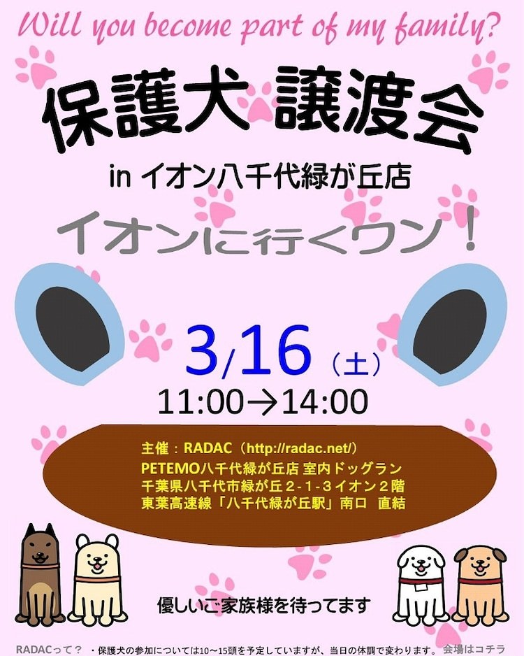 3 16 土 は里親会です ねころん