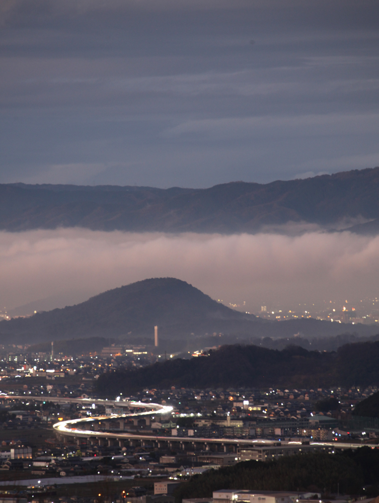 御所市　西北窪（にしきたくぼ）　畝傍山遠望　夕景_c0108146_23434458.jpg