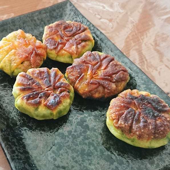 ニラ餃子レッスン&米粉のマフィンレッスン🎵_a0113430_08551014.jpg
