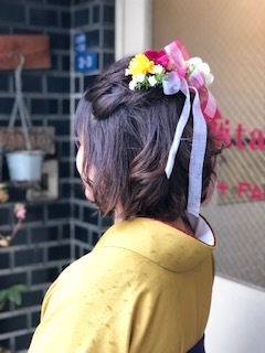 卒業式のヘアセット・袴着付け・メイクアップ_b0088100_10551615.jpg