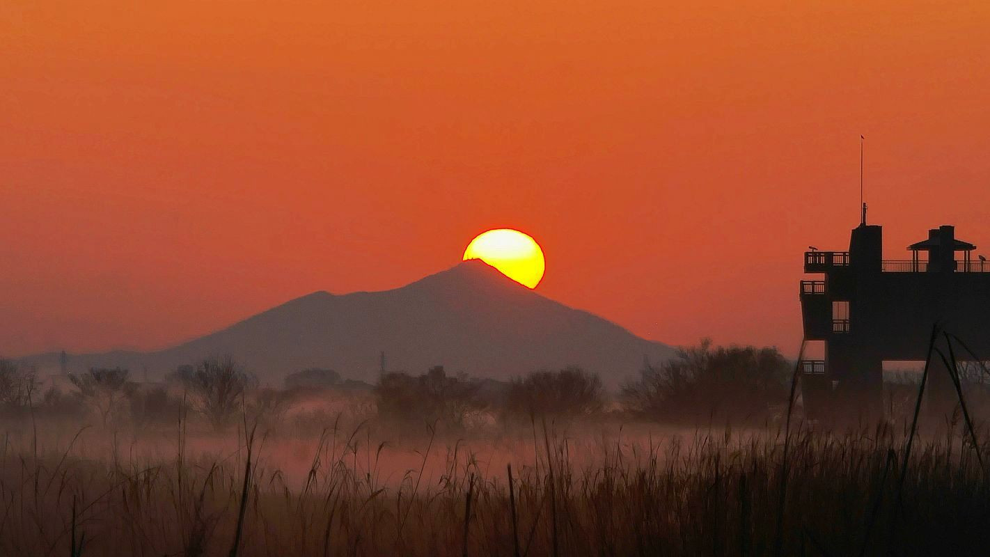 渡良瀬遊水地スペクタクル 朝霧及びダイヤモンド筑波山 ２ 私のデジタル写真眼