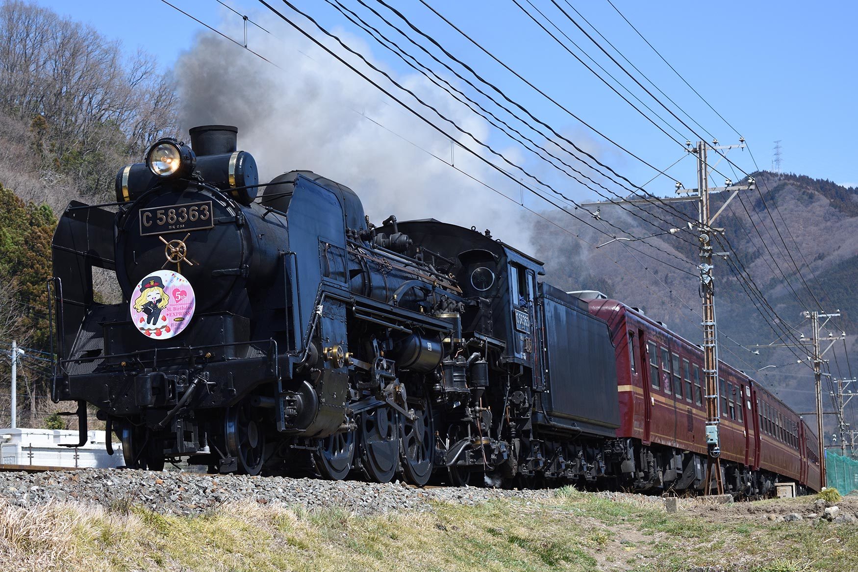 SL疾走  秩父鉄道  [パレオエクスプレス]   C58形 秩父鉄道 SLパレオエクスプレス 旧型客車編成 運転」の投稿写真