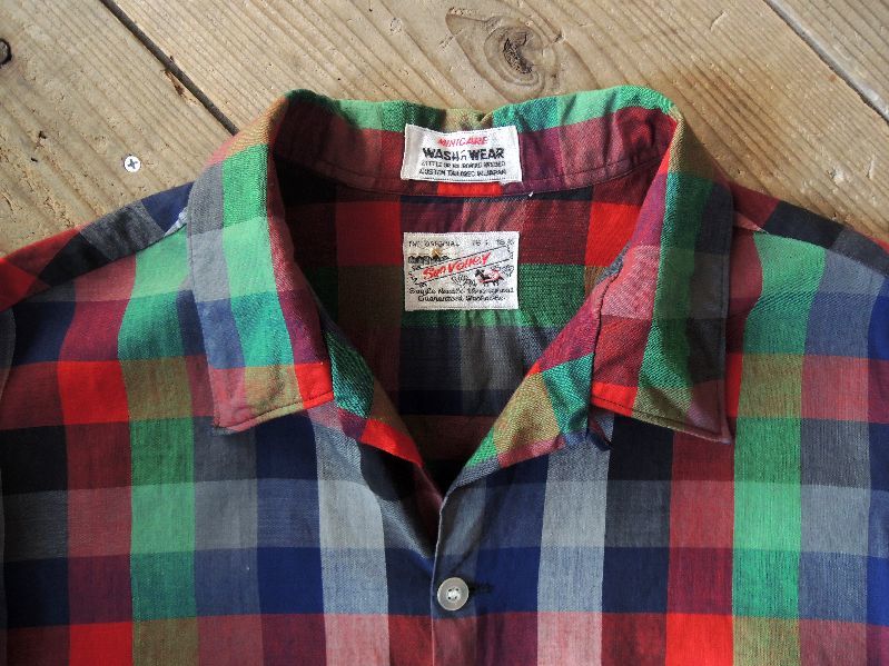 60S SUN VALLEY LIGHT COTTON O/C CHECK SHIRT--RECOMMEND