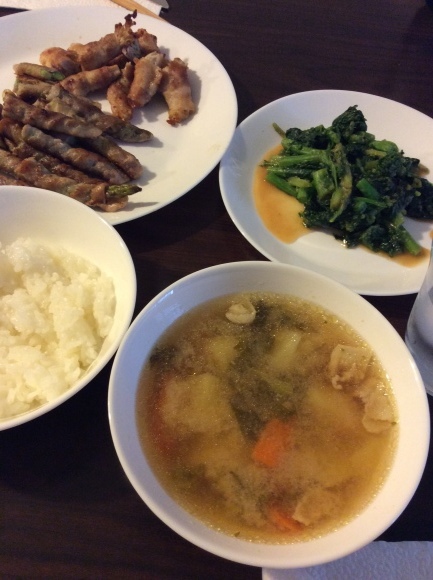 菜花の酢味噌和え(ブロッコリーラブ)、豚肉のアスパラ巻き_d0269832_04072684.jpeg