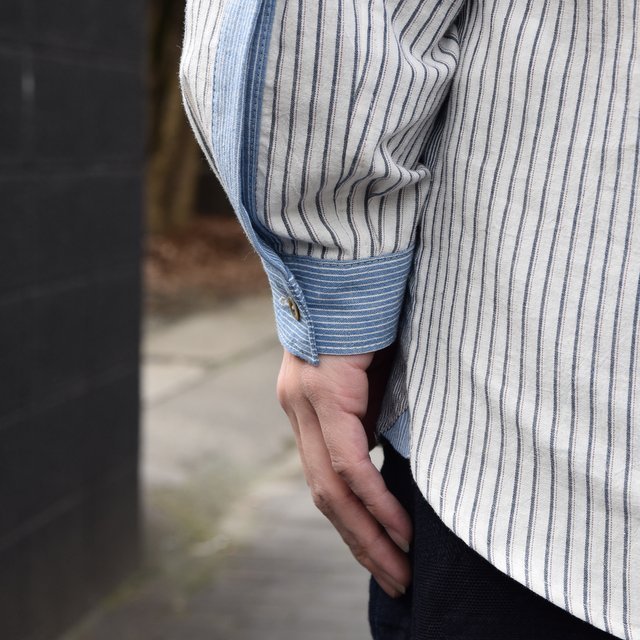 FRANK LEDER(フランクリーダー) STRIPES POCKET MIXED OLDSTYE SHIRT_d0158579_18572841.jpg