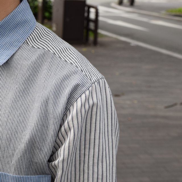 FRANK LEDER(フランクリーダー) STRIPES POCKET MIXED OLDSTYE SHIRT_d0158579_18573402.jpg