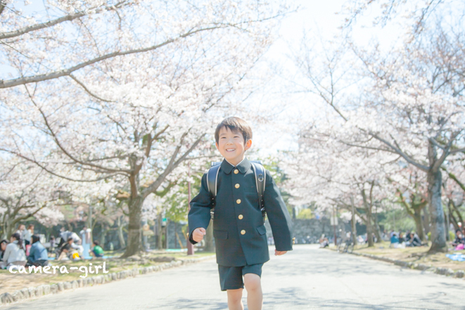 桜の下で入学記念_f0219195_00542895.jpg
