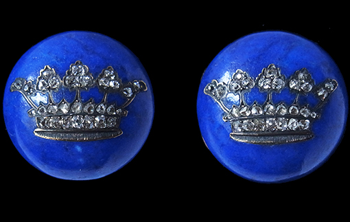N.1302 公爵の王冠＆天空の青ラピスラズリ 〜ブトン・ド・コル