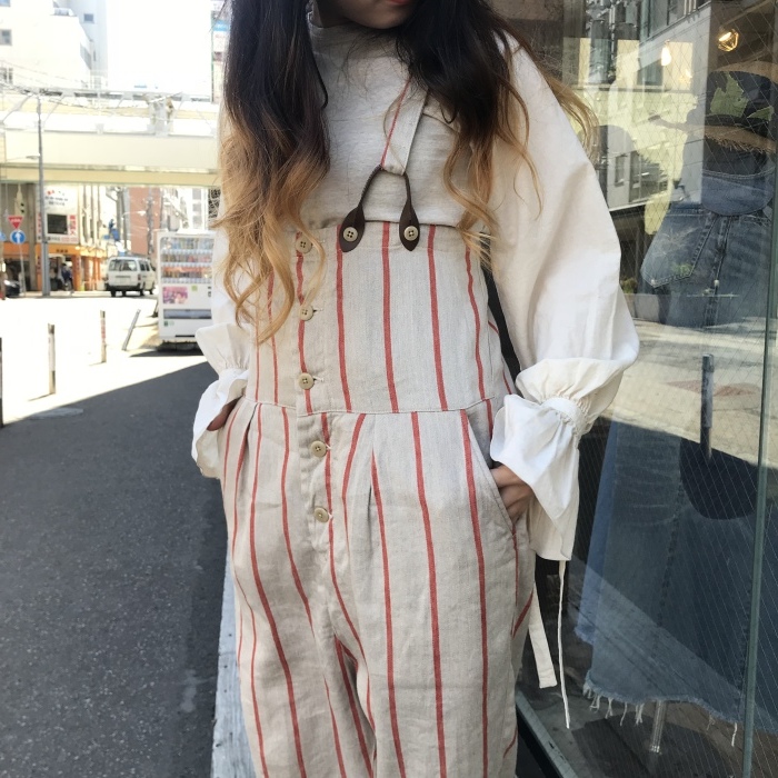 kapital リネンフィリーズ  ストライプ　パブ　サロペットオーバーオール kapital リネンフィリーズ ストライプ パブ サロペット