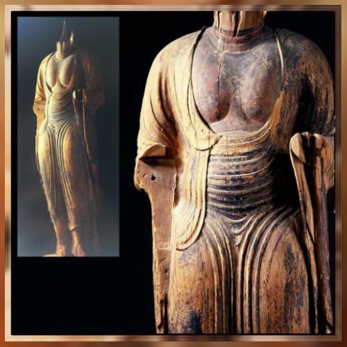 中島新光 “如来形立像” 木版画 版画 額装 仏教美術 唐招提寺 トルソー 重要文化財「如来形立像（トルソー）」唐招提寺所蔵