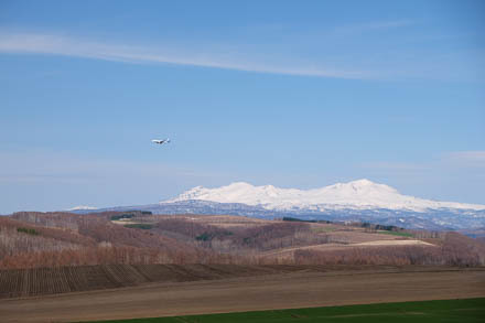 大雪連峰と飛行機～4月の美瑛_d0340565_20083481.jpg