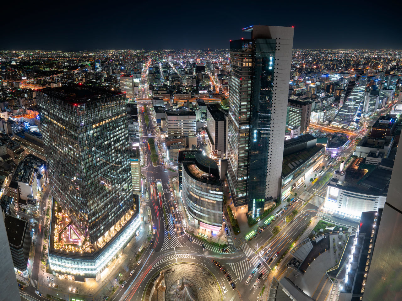 都心方向夜景 名駅観測所 都心方向夜景 名駅観測所