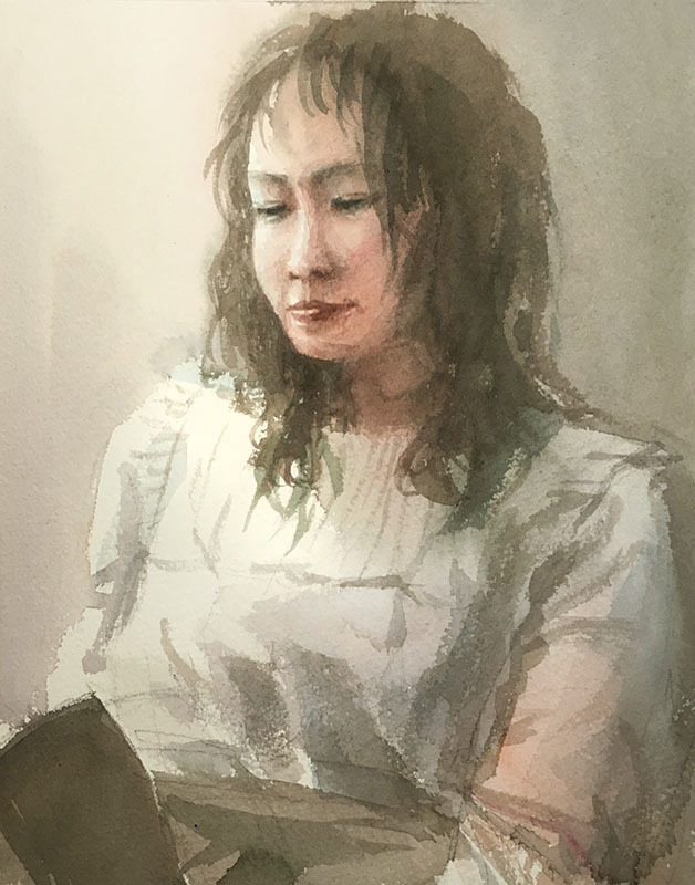 人物4月 : 赤坂孝史の水彩画 AKASAKA TAKASHI watercolor