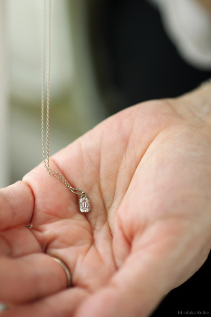 エメラルドカットダイヤモンドのネックレス Salon De Bijoux Redoute ルドゥテ