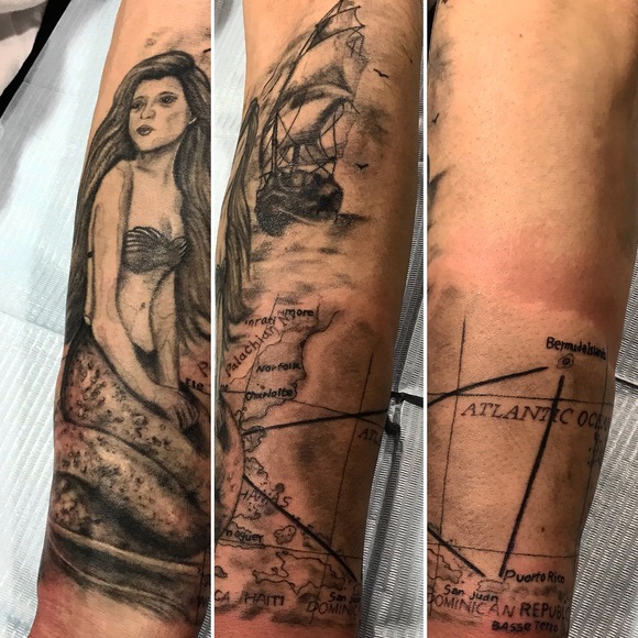 マーメイド 地図 船 ブラックアンドグレー ポートレートタトゥー 2face Tattoo Studio Japan 千葉県木更津市 刺青処 聖針 マーメイド 地図 船 ブラックアンドグレー ポートレートタトゥー 2face Tattoo Studio Japan 千葉県木更津市 刺青処 聖針