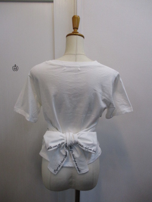 Lily Brown - リリーブラウン　バックリボン刺繍Ｔシャツ LILY BROWN Lily Brown バックリボン刺繍Tシャツ ホワイト -靴