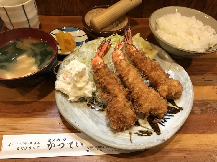 えびフライ定食♪@かつてい_c0212604_12422557.jpg