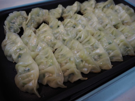 餃子とマロニーサラダ_a0258686_19430990.jpg