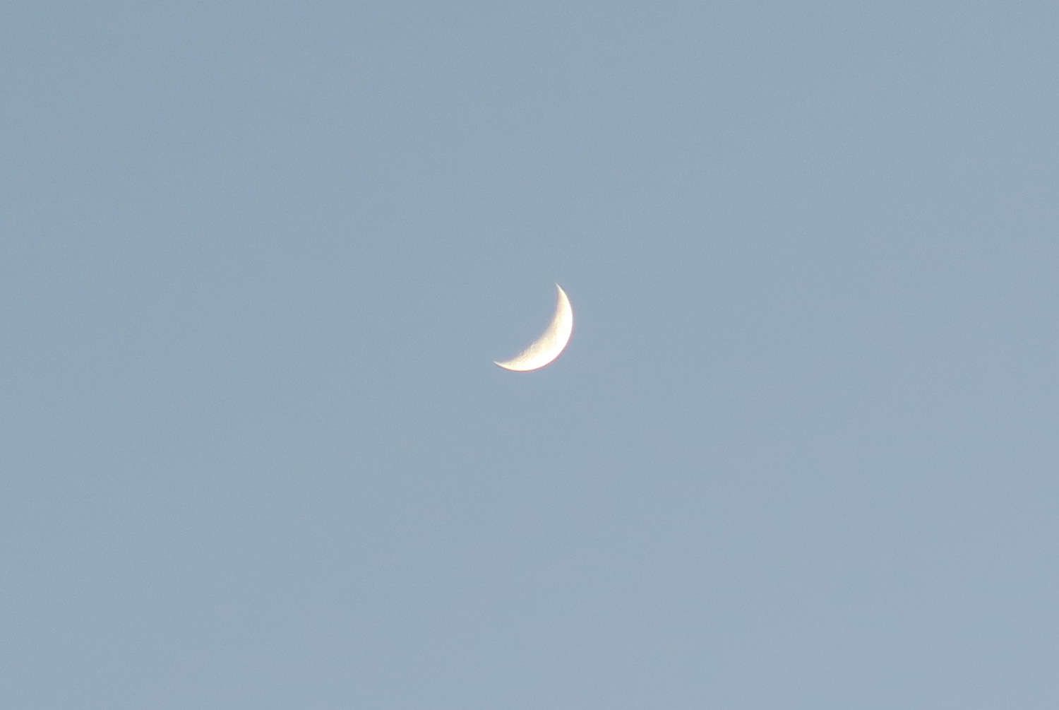 久しぶりに晴れた夕空と白い月_f0234936_6301591.jpg