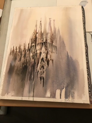 ファッションの サグラダファミリア 水彩パート2 : はるさき水彩画blog 絵画
